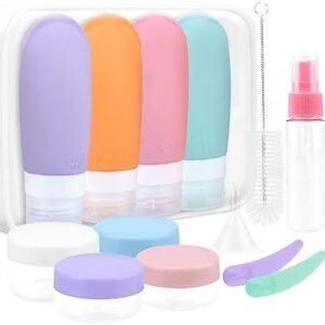 Etopgo 16 Pack Travel Bottles for Toiletries, Leak Proof Refillable Silicone Travel Containers Squeezable Travel Accessories for Shampoo Conditioner Lotion Body Wash