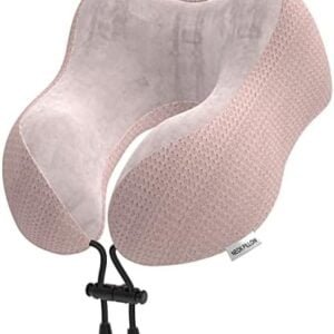 Yomisee Travel Pillow Neck Pillow for Travel Airplane Memory Foam Flight Pillow for Cars, Trains, Home, Offices (Pink)