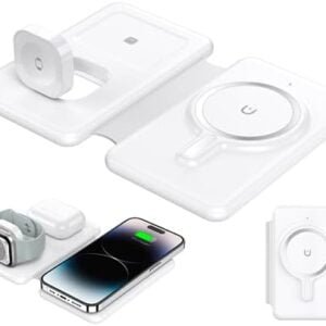 Wireless Charger for iPhone - 3 in 1 Charging Station for Apple Devices, Travel Magnetic Charger pad for iPhone 15 14 13 12 pro max & AirPods 3/2/Pro 2/Pro & Apple Watch