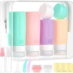 Morfone 16 Pack Travel Bottles Set for Toiletries, TSA Approved Travel Containers Leak Proof Silicone Squeezable Travel Accessories 2oz 3oz for Shampoo Conditioner Lotion Body Wash (BPA Free)