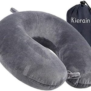 life hall Travel Pillow - Memory Foam Neck Pillow Support Pillow,Luxury Compact & Lightweight Quick Pack for Camping,Sleeping Rest Cushion (Gray)