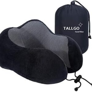 Travel Pillow, Best Memory Foam Neck Pillow Head Support Soft Pillow for Sleeping Rest, Airplane Car & Home Use (Black)