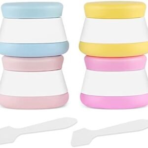 Opret 4 Pcs Silicone Travel Cosmetic Containers, 20ml Leak Proof Travel Jars TSA Approved BPA Free Cream Pots for Lotions, Makeup and Toiletries