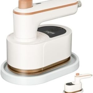 Travel Iron Foldable Handheld 1000W Travel Steam Iron 20s Fast Heat Up Mini Steam Iron, Ceramic Nonstick Soleplate, 180° Rotating Handle Iron, 2-in-1 Portable Steam Iron for Home and Travel, White