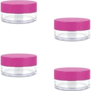 Empty Sample Pots, 4 Pcs Empty Plastic Cosmetic Jars, Clear Travel Cosmetic Container, Mini Cosmetic Containers, for Face Creams, Sample, Make-Up