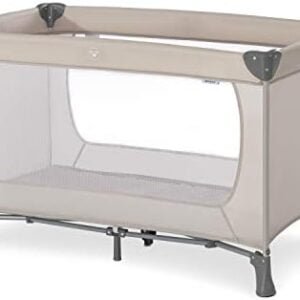 Hauck Dream N Play Travel Cot, Beige - Lightweight, Fast Folding & Compact, with Travel Bag, 120cm x 60cm, from Birth - 15kg
