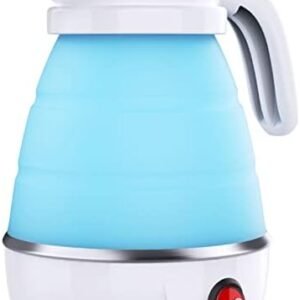 DUCHIFAD Travel Kettle, Foldable Mini Kettle for Travel, Camping Kettle Silicone Electric Water Boiler, Collapsible Kettle with Separable Power Cord Ideal for Hiking Camping and indoor
