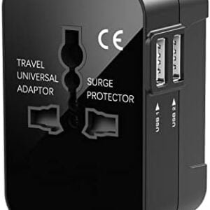 Universal Travel Adapter Worldwide, Travel Plug Adapter Worldwide International Travel Adapter With 2 USB, World Travel Adaptor All in One Universal Charger Power Adapter for European Euro EU US UK AU