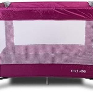 Red Kite Baby Sleeptight Lightweight Padded Travel cot Suitable from Birth, Raspberry, 1 Count (Pack of 1)