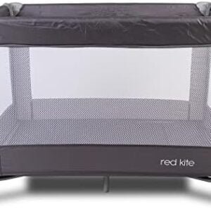 Red Kite Sleeptight Travel Cot - Grey. Lightweight padded travel cot suitable from birth