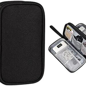 Travel Cable Organiser, Electronics Accessories Organiser Bag, Portable Waterproof Double Layers All-in-One Carry Travel Bag for Cable, Cord, Charger, Earphone, SD Cards, USB Drive, Power Bank