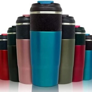 Aunly Travel Mug for Hot and Cold Drinks, Vacuum Thermal Mug Holds Upto 470ml Beverage, Reusable Double Walled Stainless Steel Insulated & Reusable Coffee Mug for Men & Women (Monaco)