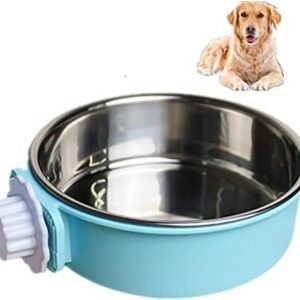 2-in-1 dog bowl ,dog bowls with stand stainless steel pet dog water bowl travel , for crate and cage small animals such as cats and dogs Suitable for small and medium dogs…