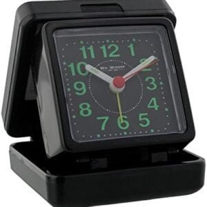 Wm Widdop Quartz Travel Alarm - Black case/dial