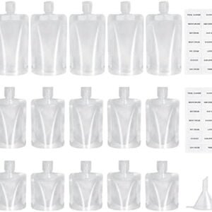 15 Pcs Travel Size Toiletries Bag,Portable Travel Fluid Makeup Packing Bags Refillable Squeeze Pouch for Toiletries Travel Toiletry Containers for Lotion Shampoo Conditioner, Travel Accessories