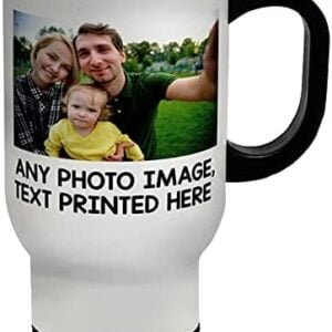 Shopagift Personalised Travel Mug Any Photo Image Text Logo Cup Gift Birthday Mum Dad Family Retirement Work Colleague Boss