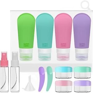 Yunshengmy 14 Pack Travel Bottles for Toiletries, Refillable Travel Bottles, TSA Approved Silicone Travel Bottles for Shampoo Conditioner Lotion Body Wash (BPA Free)