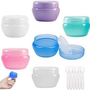 Travel Containers for Toiletries, 6 Pcs 20g Cream Jars with Lids Travel Bottles, Clear Cosmetic Pots Wide-Mouth Leakproof Small Plastic Containers for Makeup Beauty Products Face