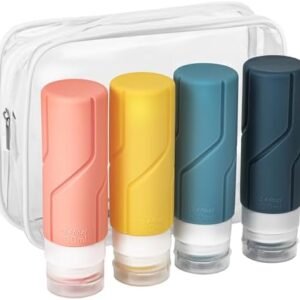 100ml Travel Bottles for Toiletries-Refillable Squeezable Containers Leak Proof，TSA Approved Silicone Travel Bottle for Lotion Liquid,Travel Accessories Travel Essentials Airport