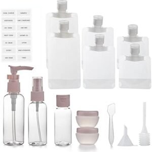 15 Pcs Travel Bottles for Toiletries, Travel Bottles Set, Travel Bottles for Toiletries, Refillable Empty Containers for Travel, Camping, Swimming, Vacation.