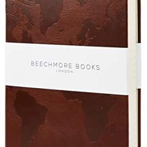 Beechmore Books Travel Planner - A5, Brown | Vegan Leather Hardcover with Thick 120gsm Lined Paper | With Travel Checklists & 8 Trip Sections | Gift Box | For Gap Year Travellers, Honeymoon & Holidays