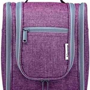 Travel Hanging Toiletry Wash Bag Makeup Cosmetic Organizer for Women (Purple (Medium))
