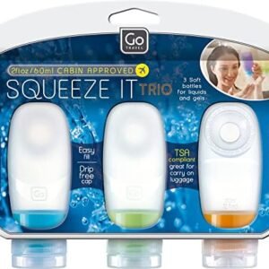 Go Travel Squeezy 60ml Cabin Approved Bottles for Liquids -3 Per Pack (Ref 662)