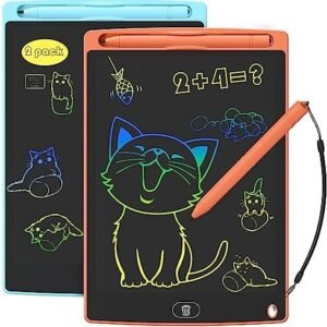 2 Pack LCD Writing Tablet Kids - 8.5 Inch Doodle Pad Travel Toy, Portable Drawing Tablet, Etch Sketch Doodle Board, Erasable Drawing Pad, Learning Toy Gift for 2-7 Years Old Girl Boy Toddler Adult